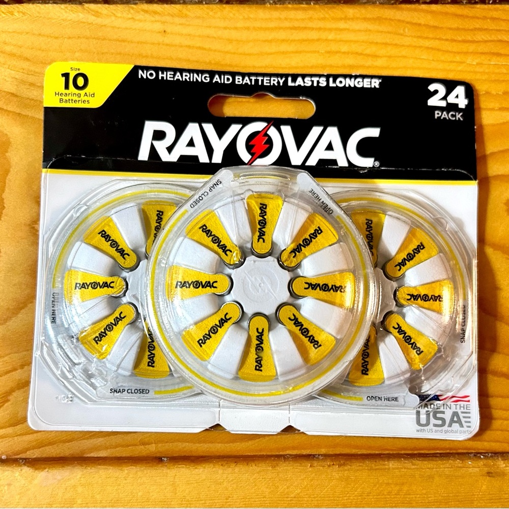 New Rayovac Hearing Aid Batteries 24 Pack / Size 10